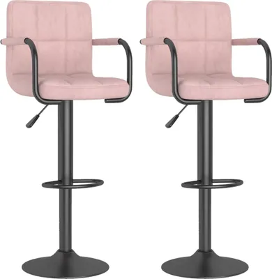 Image de vidaXL Tabouret de bar 2 pcs velours rose