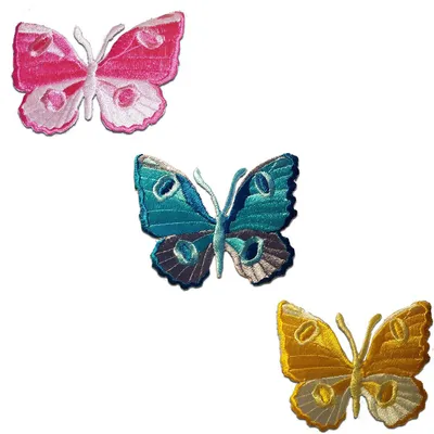 Produktbild von Schmetterling - Aufnäher, Bügelbild, Aufbügler, Applikationen, Patches, Flicken, Zum Aufbügeln, Größe: 6,8 x 6,3 cm