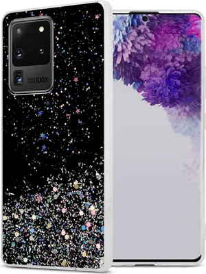 Produktbild von Cadorabo Hülle für Samsung Galaxy S20 ULTRA Schutz Hülle in Schwarz Handyhülle TPU Etui Glitter Cover Case Glitzer