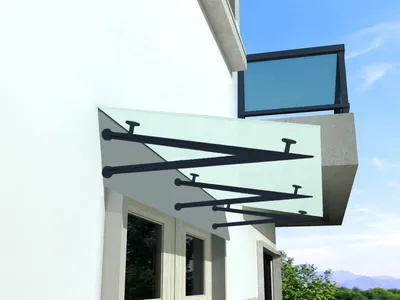 Immagine prodotto di Glaswerk Westfalen - (3V) 250x90 cm Tetto in vetro di latte incl. Supporto RAL 7016