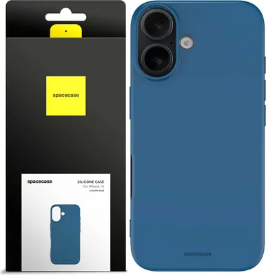 Image de Coque en silicone SPACECASE Coque en silicone pour iPhone 16 Bleu