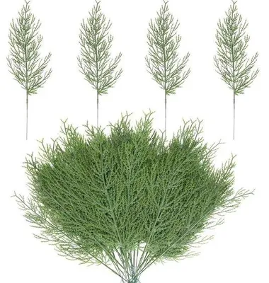 Image de Décoration de branches de sapin de Noël en plastique, 40 pièces, vert