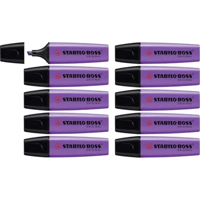 Obrázek produktu pro STABILO BOSS ORIGINAL, 1 kusů, Fialová, Rozšířený hrot, Černá, Levandule, Polypropylen (PP), Obdélník