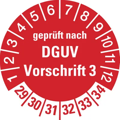 Produktbild von Dreifke® Prüfplakette, nach DGUV Vorschrift 3, - 30 mm Dokumentenfoli...