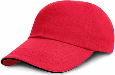 Produktbild von Result Headwear RC024XP | Herren Heavy Brushed Baumwolle Cap / Messingschnalle - Farbe: Red/Black - Größe: One Size