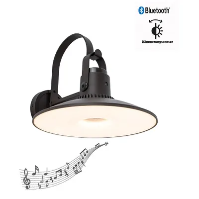 Image de Applique murale extérieure LED Bluetooth Darli avec haut-parleur IP44