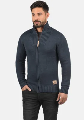 Produktbild von SOLID SDPoul Herren Strickjacke Cardigan Grobstrick Pullover mit Stehkragen Baumwollmischung Regular fit