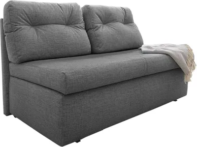 Produktbild von Schlafsofa 136 cm praktische Couch mit Funktion Bettkasten Gästebett in Grau / 15119