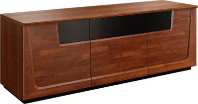 Produktbild von Kommode "Lopar" 10, Farbe: Nuss / Schwarz, teilmassiv - Abmessungen: 63 x 182 x 51 cm (H x B x T)