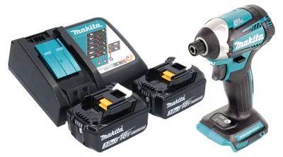 Immagine prodotto di Avvitatore a impulsi a batteria Makita DTD 154 RF 18 V 175 Nm 1/4" brushless + 2x batteria ricaricabile 3,0 Ah + caricabatterie