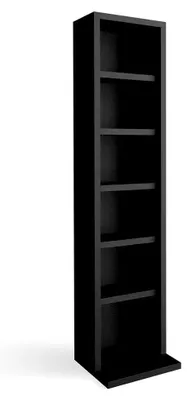 Image de Étagère noire pour multimédia avec 5 étagères réglables