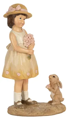 Obrázok produktu pre Clayre & Eef Figúrka dievča 15 cm béžová Polyresin