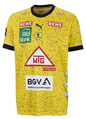 Produktbild von Puma RNL Rhein Neckar Löwen Kinder Home Heimtrikot Trikot Jersey T-Shirt 22/23 HBL gelb/blau 771696-02, Größe:110