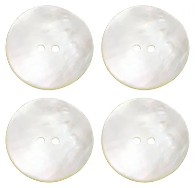 Produktbild von Perlmutt Knöpfe - 2 Löcher - Zum Nähen von Kleidung, Mänteln, Anzügen und Hemden - 4 Stück, 28 mm, Grau