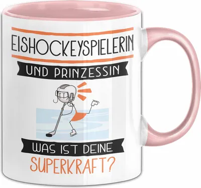 Produktbild von Eishockeyspielerin Und Prinzessin Tasse Geschenk Für Eine Eishockeyspielerin Geburtstag Was Ist Deine Superkraft (Rosa)