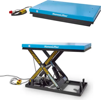 Produktbild von Hanselifter Stationärer Scherenhubtisch HIW2006 Hubhöhe 1300mm Tragkraft 2000kg Betriebsspannung 230V