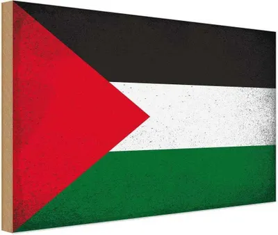 Produktbild von vianmo Holzschild 12x18 cm Palästina Palestine Vintage Flagge Fahne Wappen