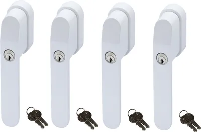 Produktbild von ABUS FG400 Abschließbarer Fenstergriff Weiß, gleichschließend im Set 4 Stück