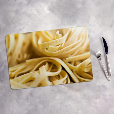 Produktbild von Tischset 6x45x30 cm + 6x10fi cm Platzset Tischmatte Platzmatte Untersetzer - Platzset Platzdeckchen Platzmatte  Italienische rohe Nudeln Tagliatelle