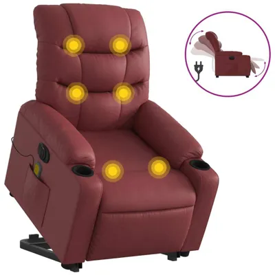 Immagine prodotto di Poltrona Alzapersona Reclinabile Rosso Vino in Pelle finta