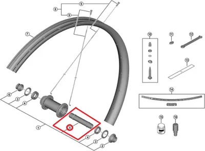 Produktbild von SHIMANO Nabenachse f.HB-M9210-B Ersatzachse - passend für Vorderradnabe HB-M9....