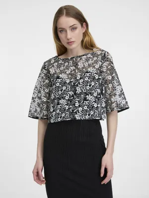 Produktbild von Orsay Schwarze gemusterte Damenbluse 1000731660000__44