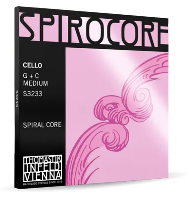Zdjęcie produktu dla Thomastik - struny do wiolonczeli Spirocore, seria Spiralkern, zestaw 4/4, G+C, wolfram, średnie napięcie, model S3233