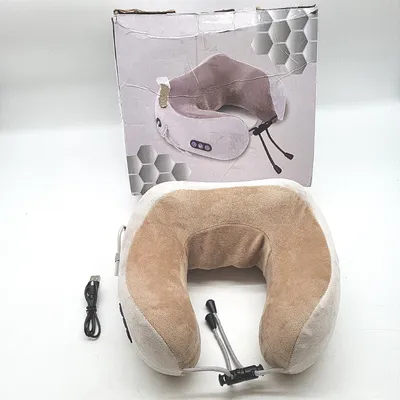 Produktbild von Elektrische Nackenmassagegerät Massagekissen, Nackenmassagegerät für Nackenmuskel Schmerzlinderung U-förmiges Massagekissen für Zuhause, Auto und Büro (braun)