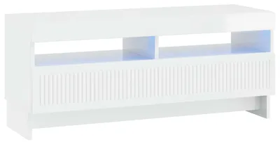 Obrázok produktu pre TV skrinka LED, vysoký lesk, biela, drevotrieska