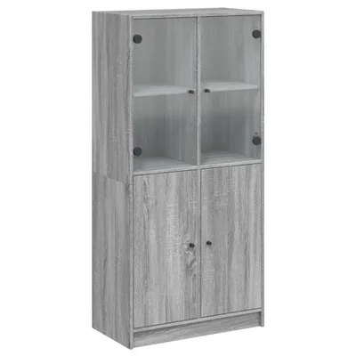 Produktbild von Highboard mit Türen Grau Sonoma 68x37x142 cm Holzwerkstoff