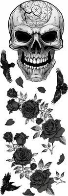 Produktbild von Skull Dekoration als Wandtattoo für Halloween & Gothic