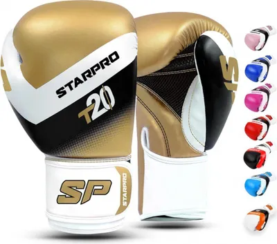 Produktbild von Starpro T20 Boxhandschuhe 12oz Kunstleder für Muay Thai Kickboxen Training und Sparring – für Männer und Frauen – in 8oz, 10oz, 12oz, 14oz, 16oz und mehreren Farben