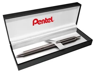 Gélové pero, 0,35 mm, stláčací mechanizmus, telo pera: antracitová, PENTEL "EnerGel BL-407" modrá