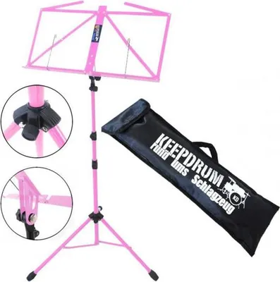 Produktbild von keepdrum MUS3PK Notenständer Pink Rosa mit Tasche