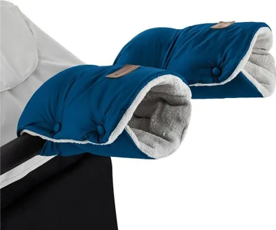 Produktbild von Wasserdichte und waschbare Fleece Kinderwagenhandschuhe, blau, 240 mm Höhe