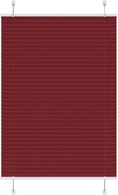 Immagine prodotto di Tenda plissettata color borgogna, 100x100 cm, larghezza del tessuto 99,4 cm, realizzata in 100% poliestere, ideale per proteggere dalla luce e dal sole, facile da pulire. Montaggio tramite viti o supporti a clip