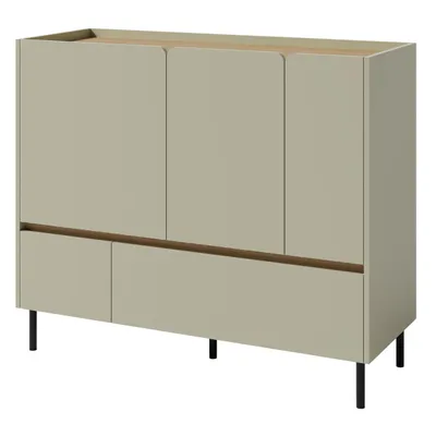 Produktbild von Kommode LICO 120x105x40 cm Eukalyptus, Sideboard mit 2 Schubladen und 3 Türen, Moderner Stil