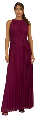 Produktbild von APART Damen Chiffon Langes Abendkleid, Rundhalsausschnitt, ärmelloses Design, Pa
