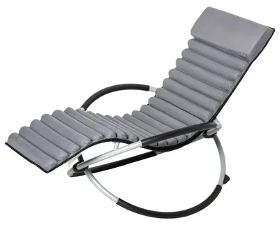 Zdjęcie produktu dla Ergonomiczny fotel bujany 2 w 1 – fotel ogrodowy, metalowe leżakowe krzesło bujane z tekstylenu zapewniające wysoki komfort w ogrodzie, na tarasie lub balkonie, kolor czarny