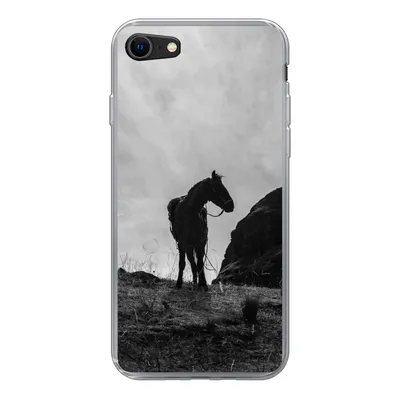 Produktbild von MuchoWow® Handyhülle Schutzhülle Hülle für iPhone 8 Pferd - Wolken - Wiese Silikon Softcase Handy Hülle - Schutzhaube