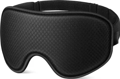 Produktbild von INF 3D Konturierte Schwarze Schlafmaske - Memory Foam, Lichtblockierend, Verstellbar