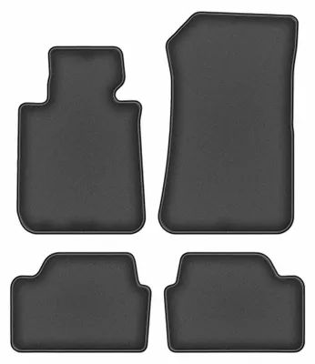 Image de Tapis de sol en moquette pour BMW 1 E87 2004-2011 (à hayon) – jeu 4 pièces, gris graphite, sur mesure – Wielganizator DURBAN