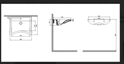 Produktbild von Senioren und Behindertengerechtes Barrierefreies Waschbeckern 60x50 Care