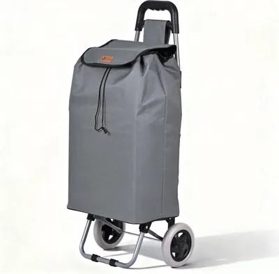Produktbild von VOUNOT® Aluminium Einkaufstrolley Treppensteiger, Trolly Einkaufswagen Klappbar, 2 Räder, Wasserdicht Oxford, 59L, Grau