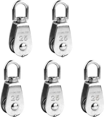 Produktbild von 5 Stück Seilrolle, Heberolle aus Edelstahl 304 – M25 Einzelrolle, Rollenkapazität 150 kg – Silber
