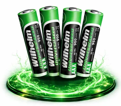 Produktbild von 4 x AAA Mikro AKKU Wilhelm Universal Batterien wiederaufladbar 1,2 V HR03