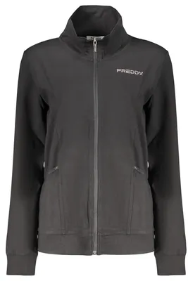 Produktbild von Schwarzes Damen-Sweatshirt mit Reißverschluss und Taschen