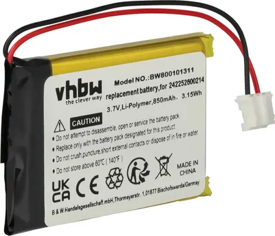 Produktbild von vhbw Akku kompatibel mit Philips 2577744, 2669577 Fernbedienung Remote Control (850 mAh, 3,7 V, Li-Ion)