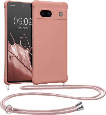 Kwmobile Necklace Case Für Google Pixel 7a – Silikon-Hülle Mit Umhängekordel, Dunkelblau