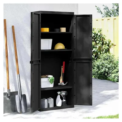 Produktbild von Gartenschrank Schwarz 65 x 37 x 165 cm